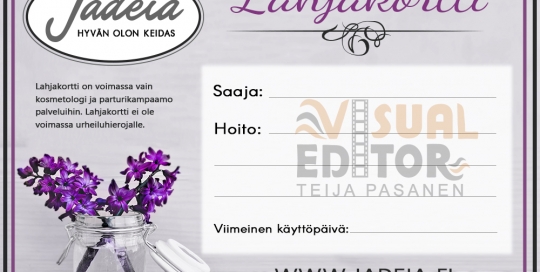 lahjakortin suunnittelu