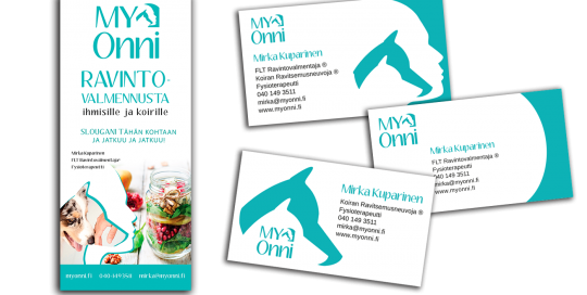 käyntikortit logon pohjalta